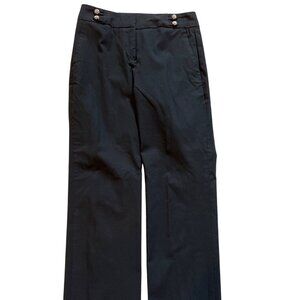 WILLI SMITH black slacks rhinestone button pants Women 4 NWOT